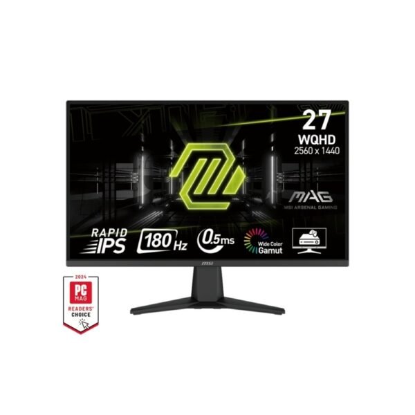 MSI MAG 275QF Gaming Monitor | 27" WQHD | 180Hz | 101% sRGB | Rapid IPS | 1 x DP 1.4, 2 x HDMI 2.0b & 1 x Headphone Out