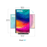 BenQ PD2706QN Designer Monitor 27" QHD IPS Display | 100Hz | 5ms | 100% sRGB, 100% Rec.709, 95% DCI-P3 | HDMI 2.0, DisplayPort 1.4, USB-C | Tilt, Swivel, Pivot & Height Adjustment | KVM Switch | Hotkey Puck G2 | HDR10 | 1 Year Warranty - Image 4
